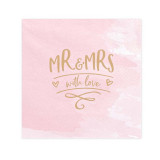 x20 Serviettes papier Rose Mr&Mrs