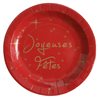 10 ASSIETTES JOYEUSES FETES ROUGE
