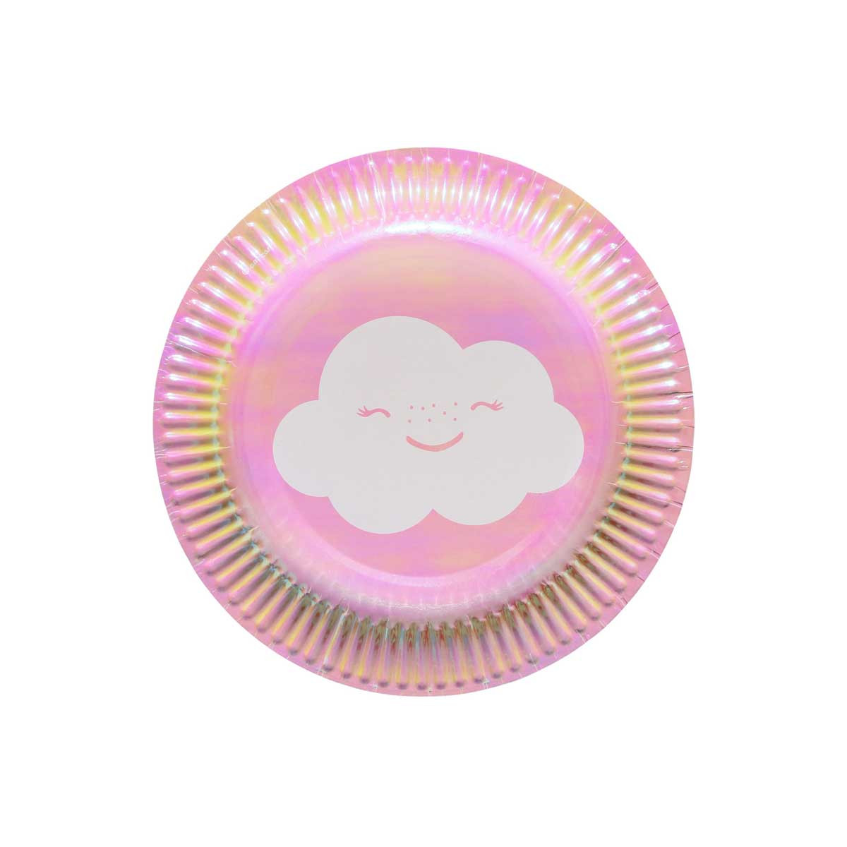 x8 Petites Assiettes Rose Irisdescente Nuage