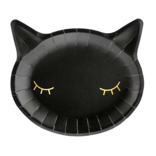 x6 Assiettes Chat Noir