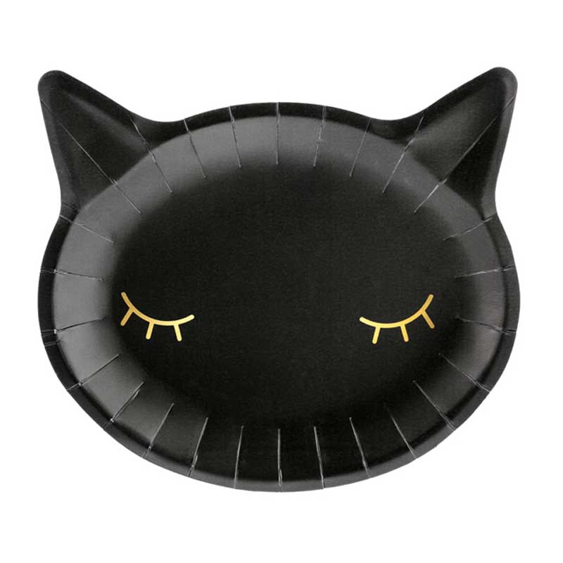 x6 Assiettes Chat Noir