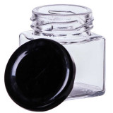 Mini Pot Confiture Couvercle Noir 50 ml