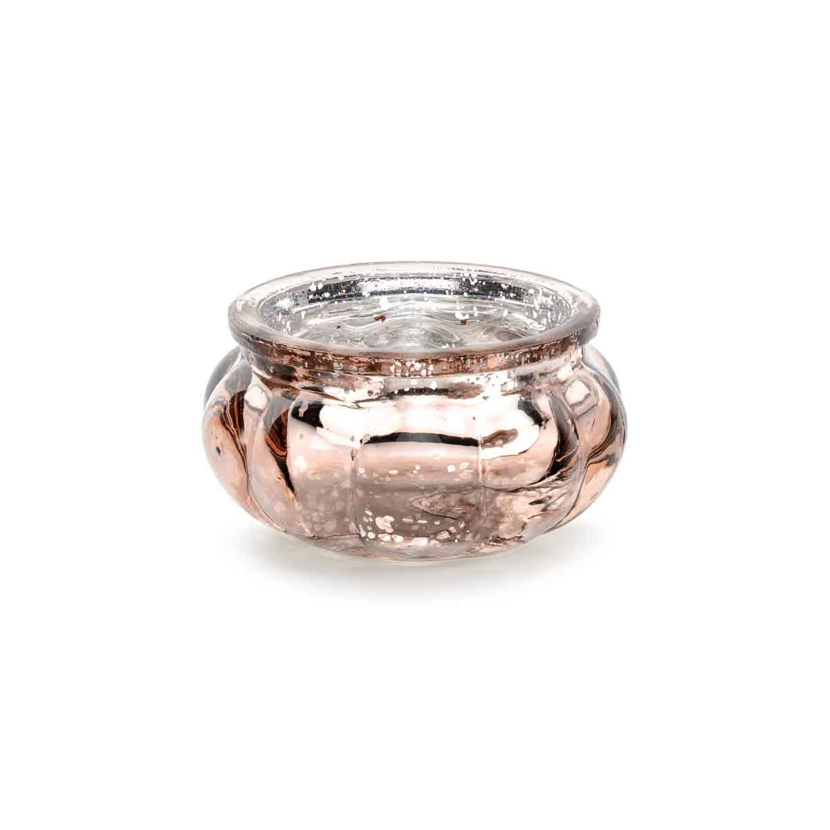 x4 Bougeoire verre Rose Gold 3 cm