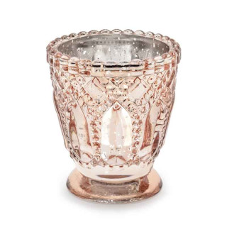 x4 Bougeoir verre Rose Gold 8 cm