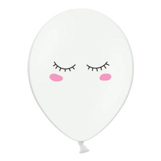 x6 Ballons yeux smiley blanc