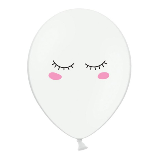 x6 Ballons yeux smiley blanc