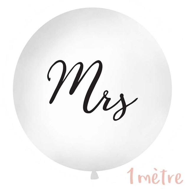 Ballon géant baudruche "Mrs" 1 mètre - Blanc