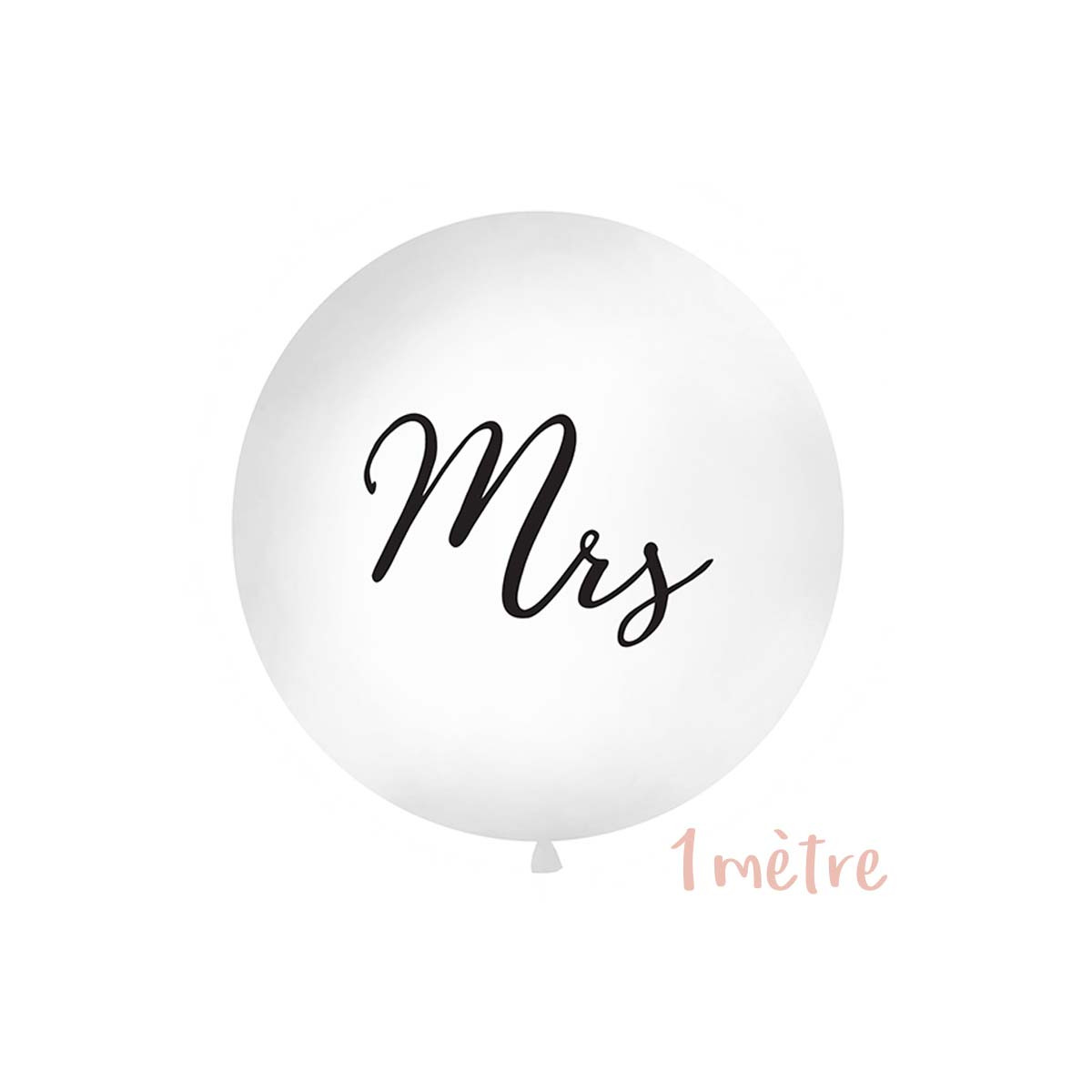 Ballon géant baudruche "Mrs" 1 mètre - Blanc