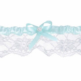 Jarretière Mariage blanche & bleue ciel