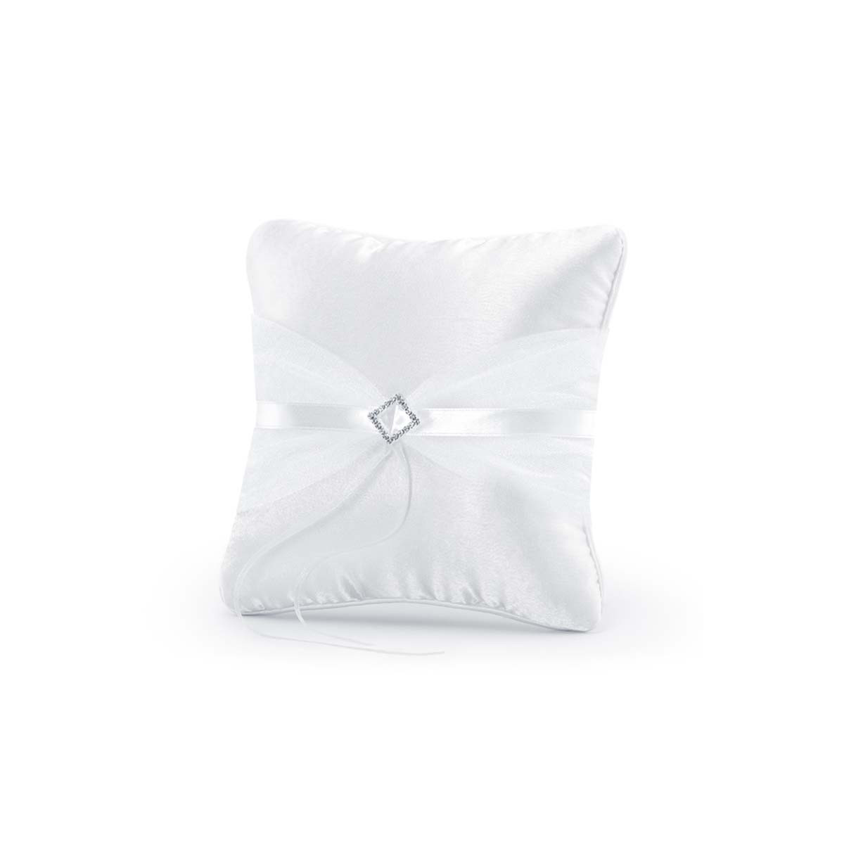 Coussin d'alliance en Satin Ruban et Strass