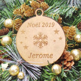 Boule Noël Personnalisable en bois Etoile