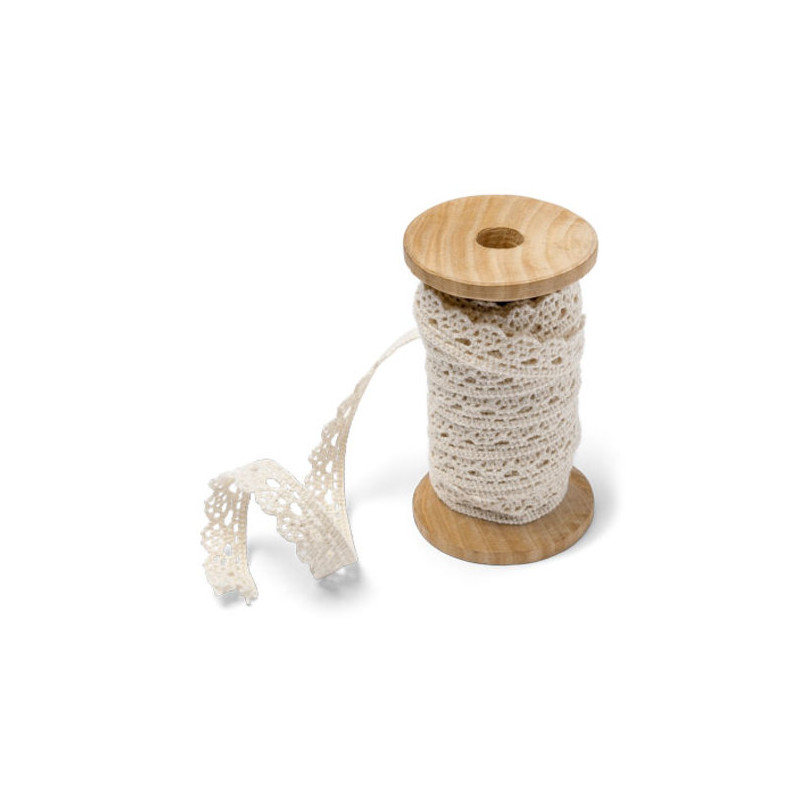 Bobine ruban dentelle beige