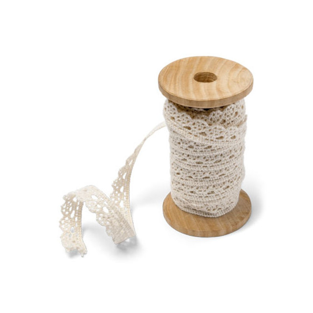 Bobine ruban dentelle beige