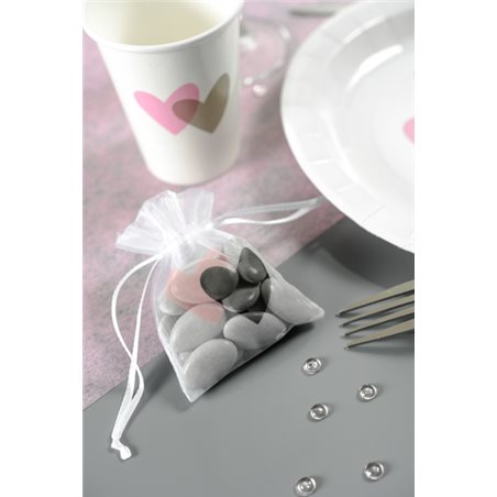 Sachet Dragées Coeur Rose x 6