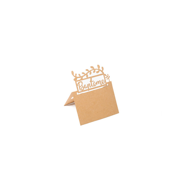 20 x Marque places kraft bapteme