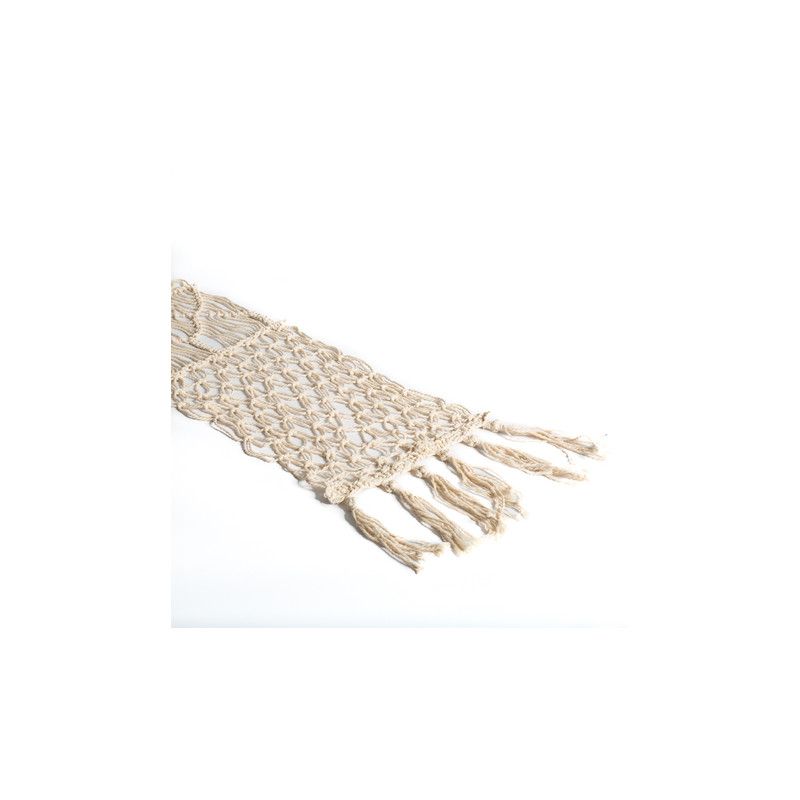 Chemin de table Macrame coton ivoire 30 cm x 3 m