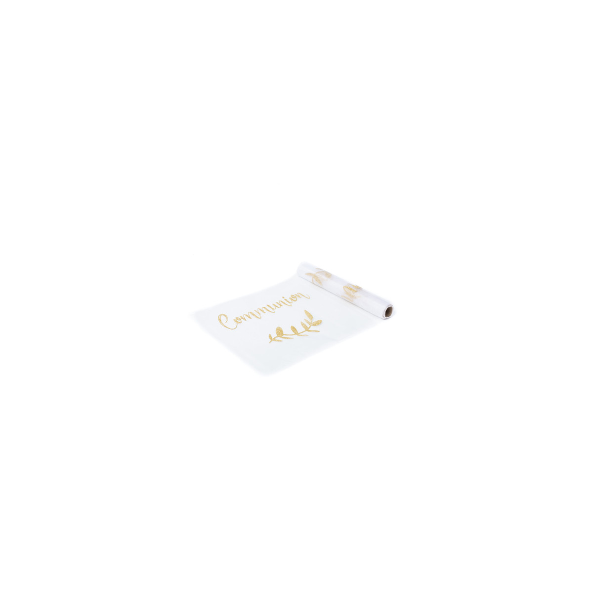 Chemin de table Communion Organza et Or