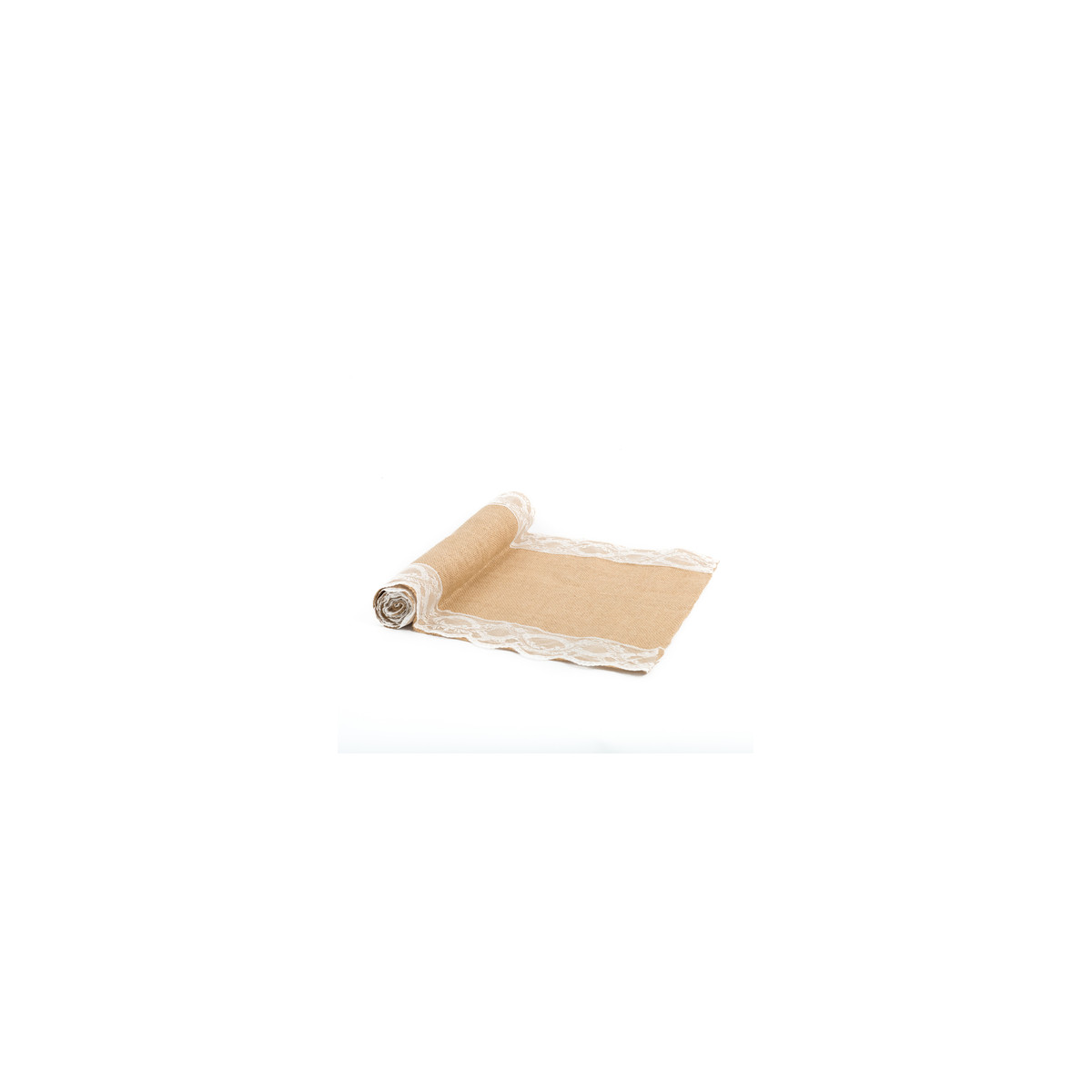 Chemin de Table Jute et bord de dentelle