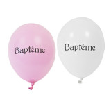 8x Ballon de baudruche baptême rose