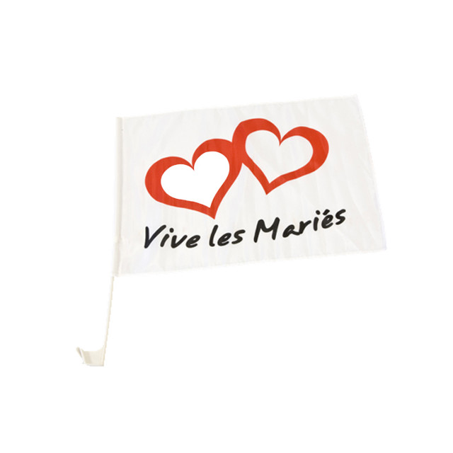 Drapeau voiture Vive les mariés