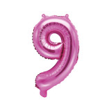 Ballon Chiffre 9 Rose Foncé