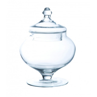 Bonbonnière verre sur pied rond 21.5 cm