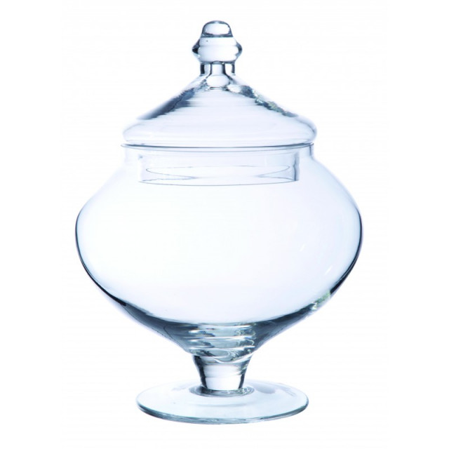 Bonbonnière verre sur pied rond 21.5 cm