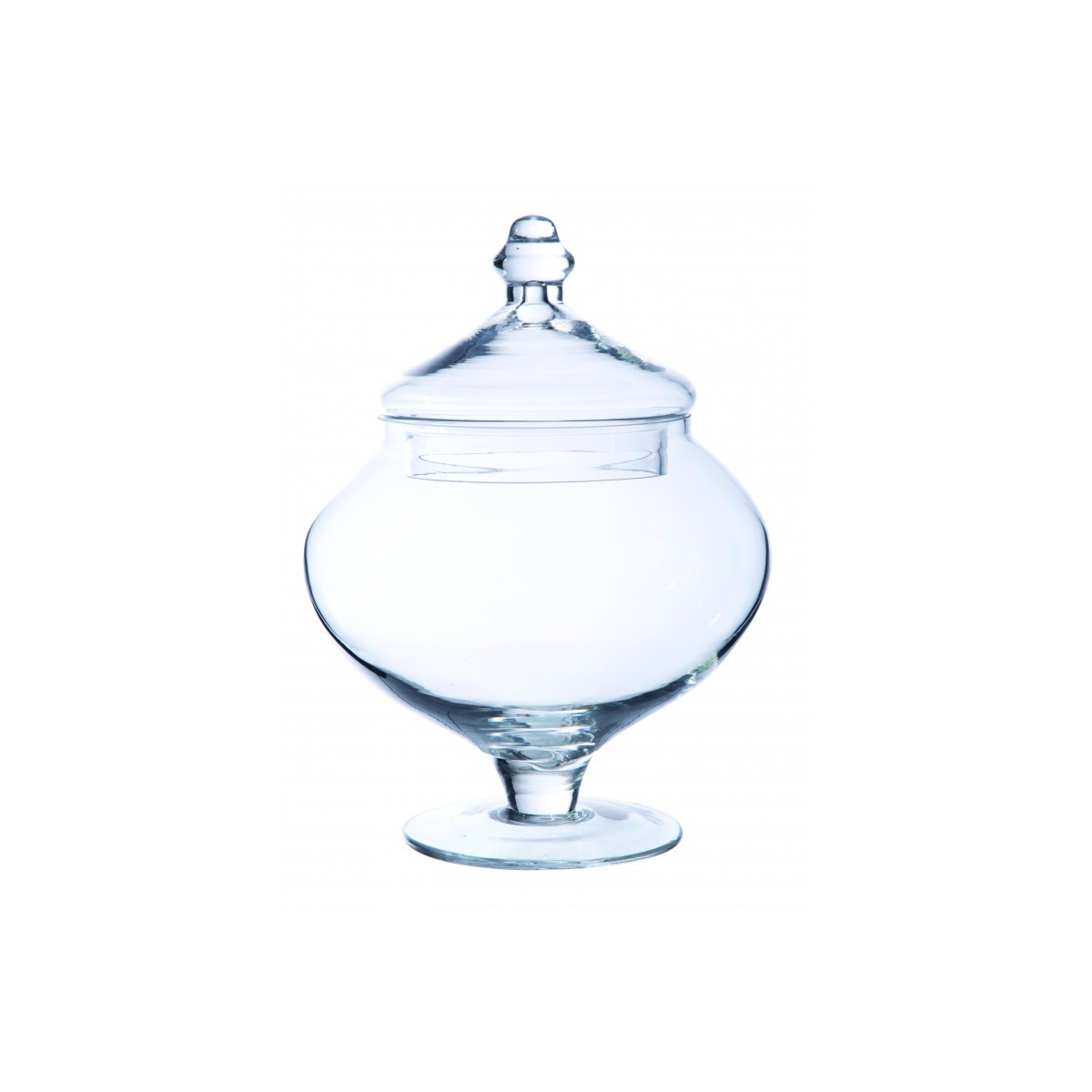 Bonbonnière verre sur pied rond 21.5 cm