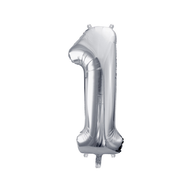 Ballon Chiffre 1 Argent 86cm