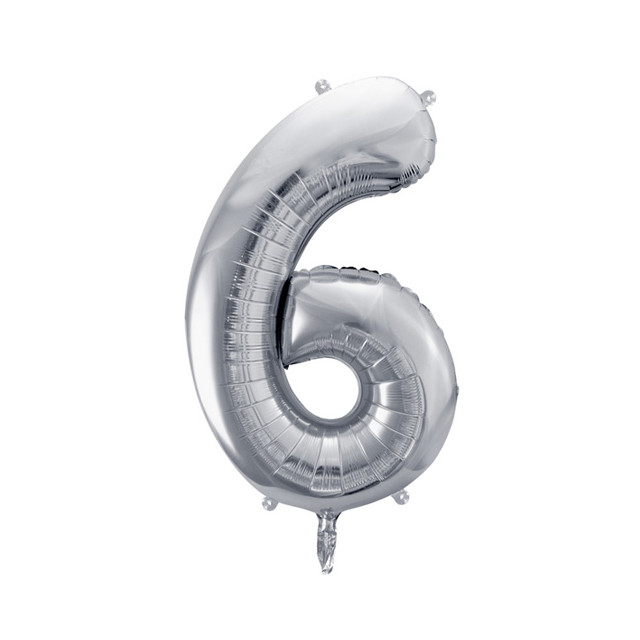 Ballon Chiffre 86cm Argent pour une décoration anniversaire