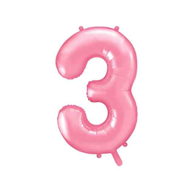 Ballon Chiffre 3 Rose pâle