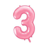 Ballon Chiffre 3 Rose pâle