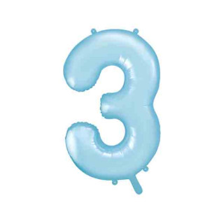 Ballon Chiffre 3 Bleu ciel