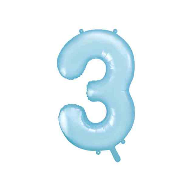 Ballon Chiffre 3 Bleu ciel