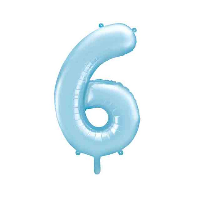 Ballon chiffre 6 Bleu ciel 86cm