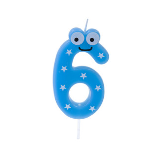 Bougie 6 ans bleu