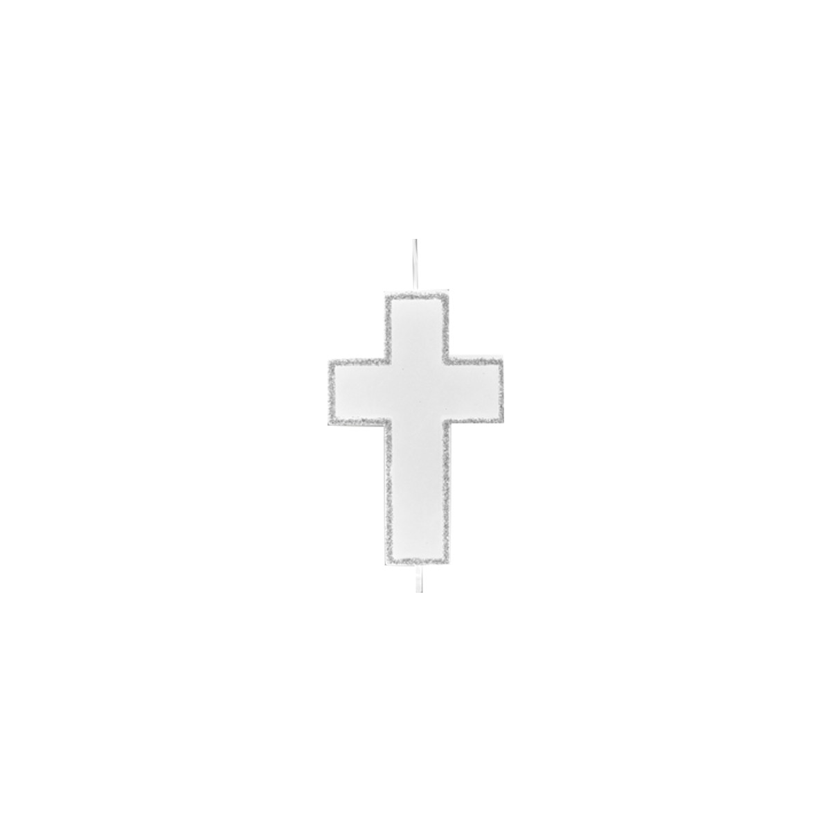 Bougie croix argent