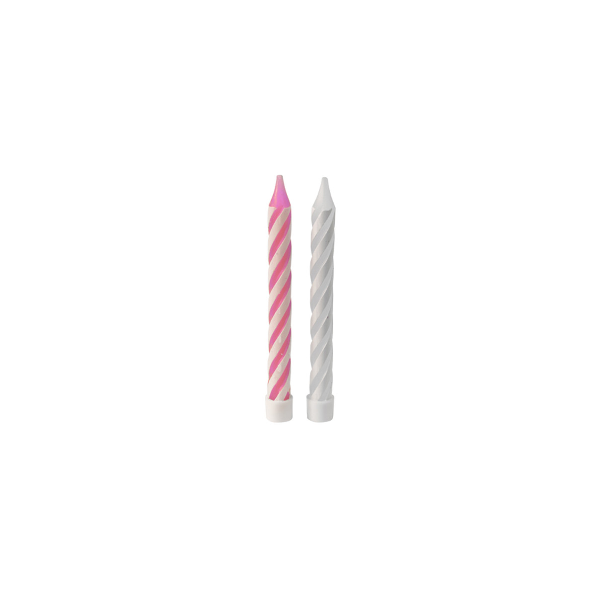 x10 Bougies anniversaire rose / blanc