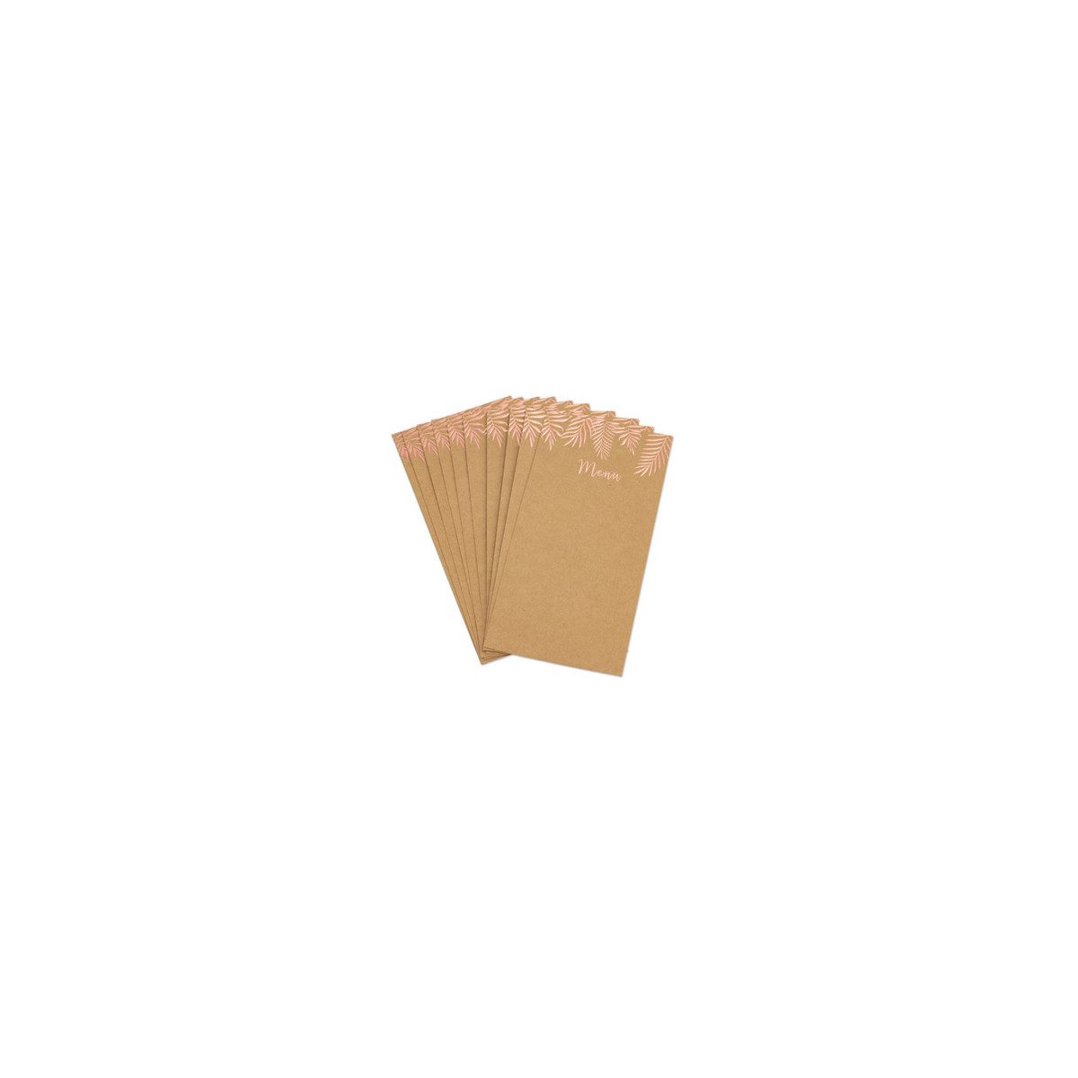 10 x Menu kraft fougeres rose gold