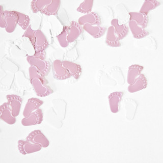 Confetti petit pied rose et blanc