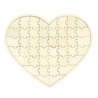 Livre d'or coeur puzzle bois