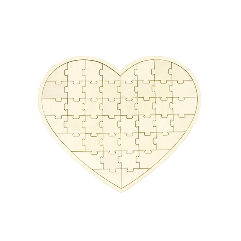 Livre d'or coeur puzzle bois