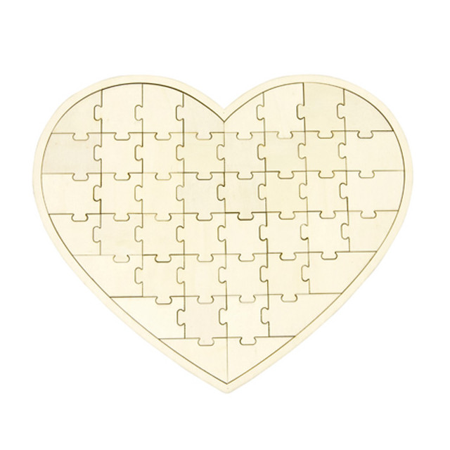 Livre d'or coeur puzzle bois