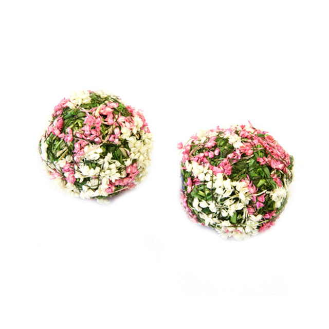 x4 Boules décoratives fleurs