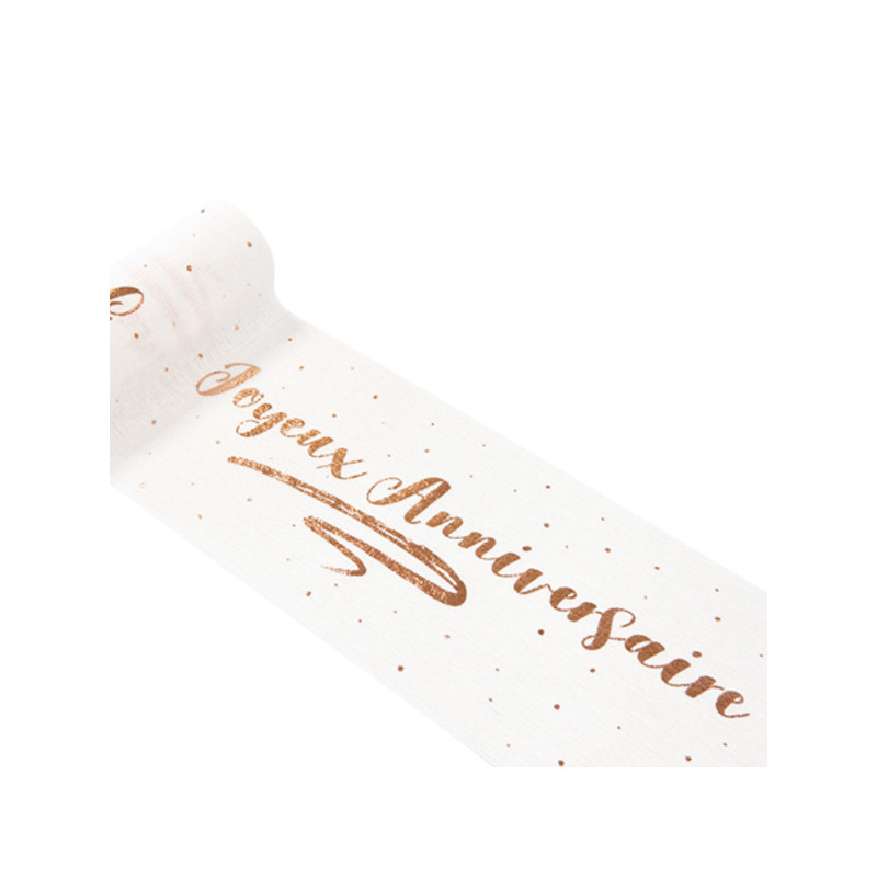 Chemin de table Joyeux Anniversaire Rose Gold