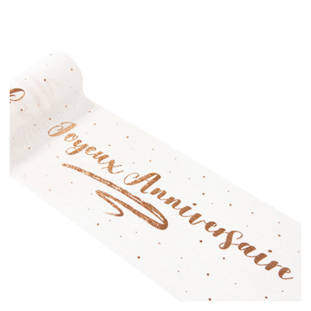 Chemin de table Joyeux Anniversaire Rose Gold