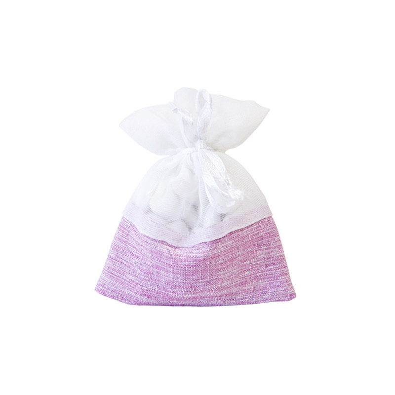 x5 Sachets en tissu rose et blanc