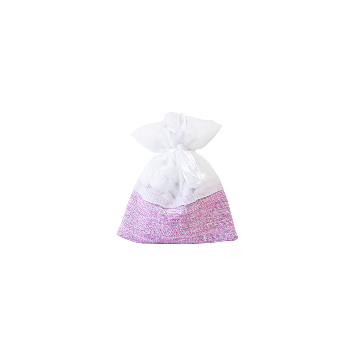 x5 Sachets en tissu rose et blanc