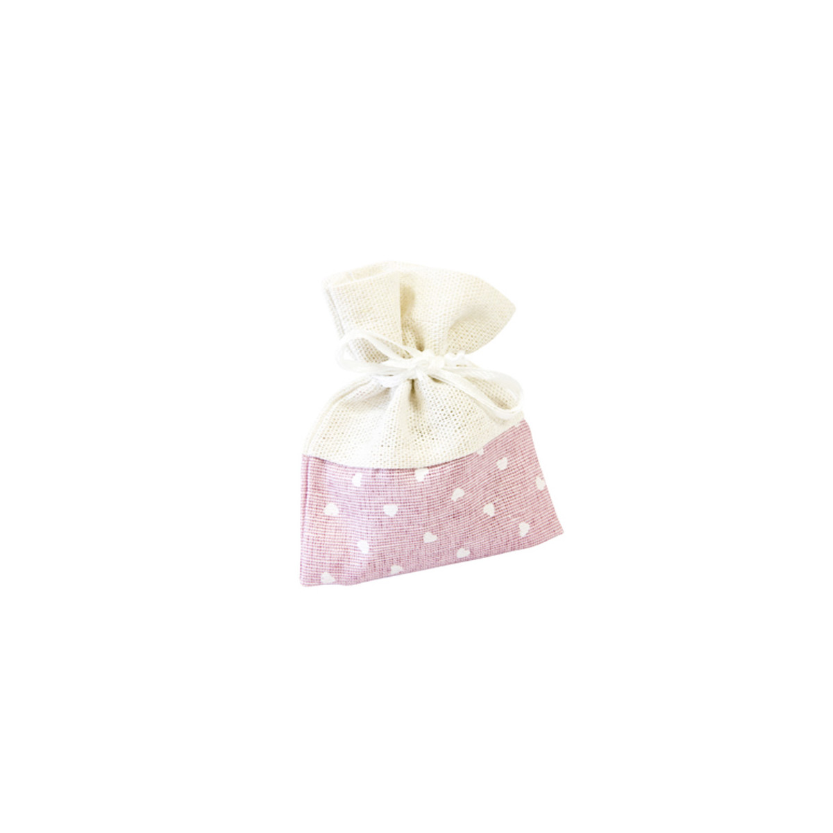 x4 Sachets en tissu rose avec coeur