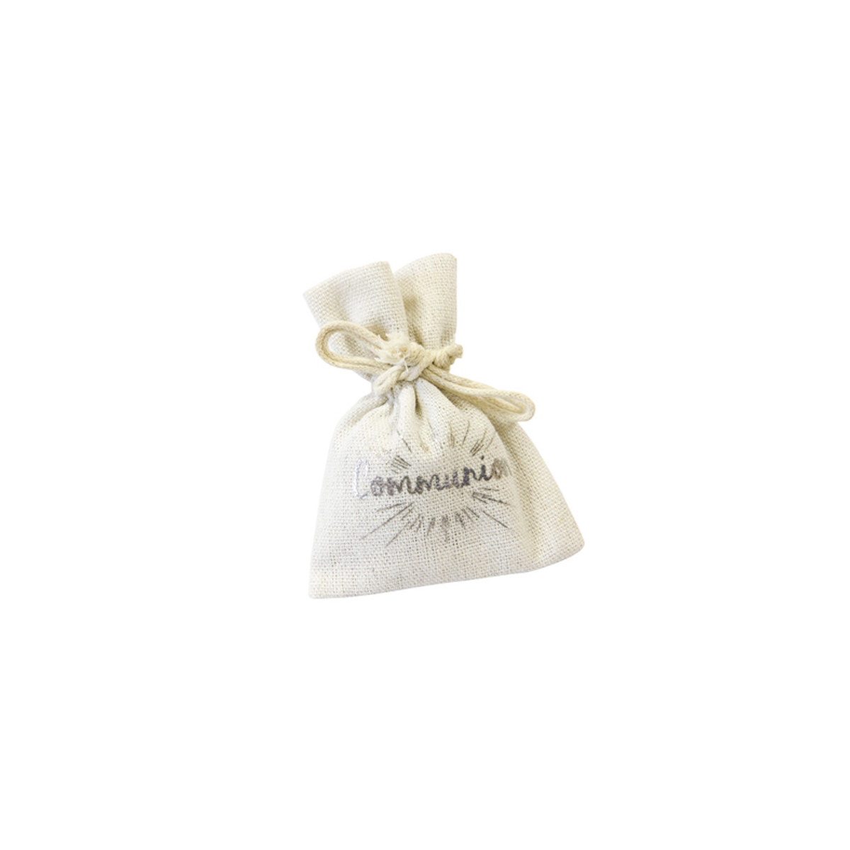 x4 Sachets en tissu Communion argent